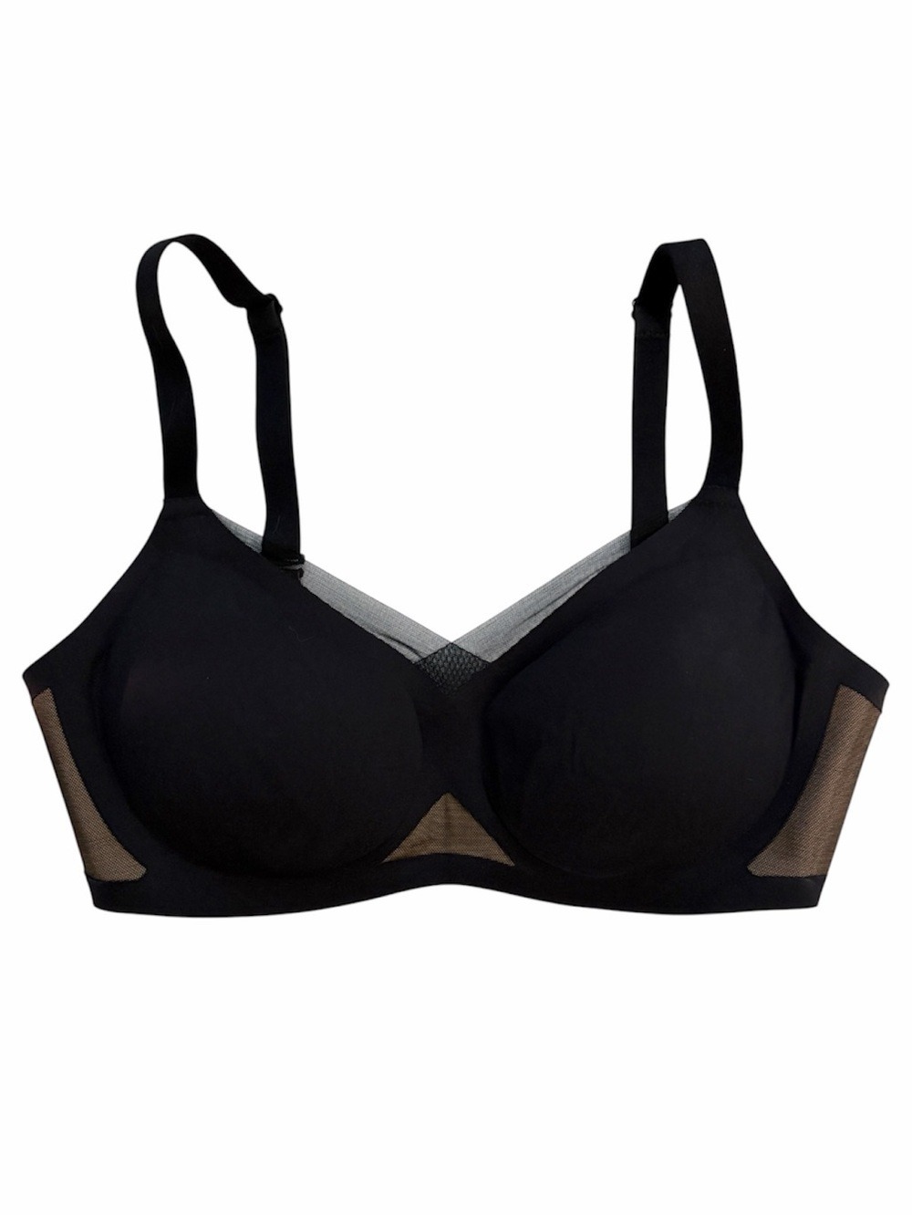 Honeylove Liftwear CrossOver Wireless Bra, Runway Black Tan, Size XS (32B/C)